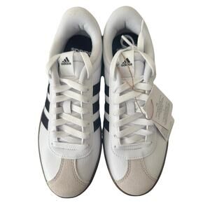 Adidas Sneakers Women's 6.5 Court 3.0 White/Black 3-Striped Leather Suede Upper